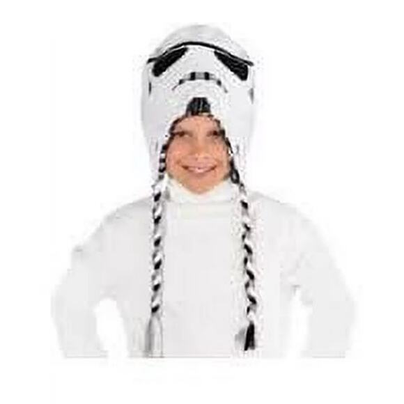 Star Wars Stormtrooper White Black Classic Winter Hat With Ties Boy Girl Unisex - Picture 1 of 9